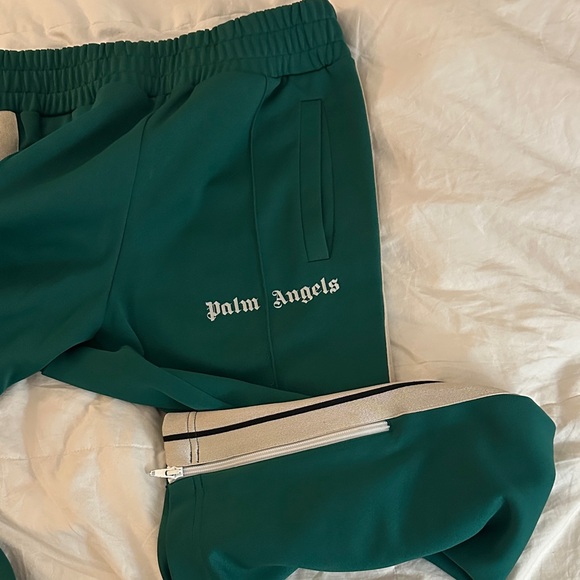Palm Angels Teal Joggers with White Stripes - Picture 4 of 4